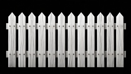 new white painted wooden fence on transparent background png