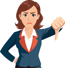 disappointed businesswoman giving thumbs down-