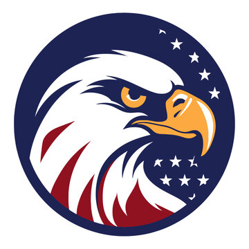 American Eagle Patriotic, American Eagle Face Logo, Eagle american flag, 4th of july