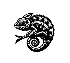 Beautiful Chameleon in nature isolated vector illustration