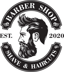 Barber Shop Symbol. Shave and Haircuts. Vector Illustration.