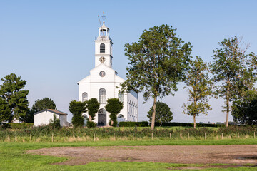 The little white church of Simonshaven on Voorne-Putten in the southwest of The Netherlands.