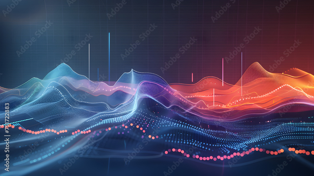 Poster vibrant abstract data wave background