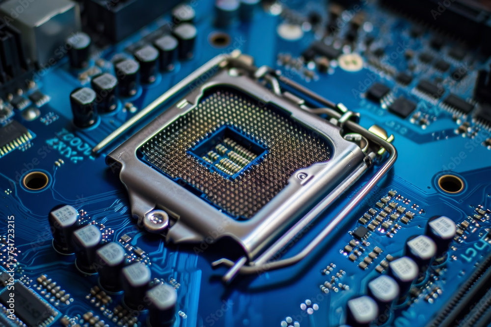 Poster a processor with a blue and silver design and a dual core system on it