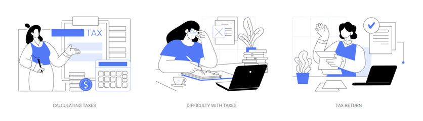 Calculating taxes isolated cartoon vector illustrations se