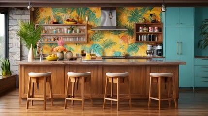 design wood kitchen background