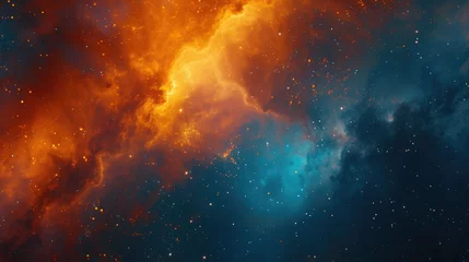 Poster Beautiful Outer Space background for Web Banner, Wallpaper Illustration. Cosmic Space with nebula, stars, planets. © Shaman4ik
