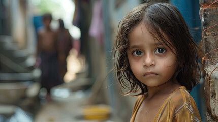 Children living in destitution on the streets within a deserted region
