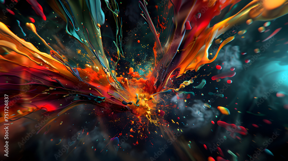 Aufkleber explosive color burst abstract background