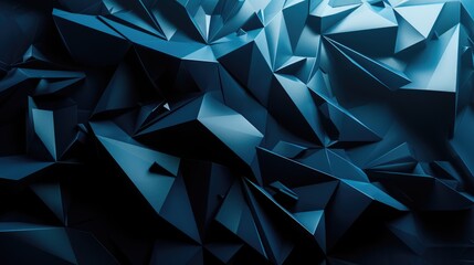A 3D geometric of a blue geometric background. The background consists of interlocking triangles that form a seamless pattern.