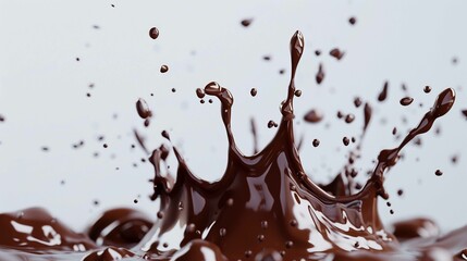 splash liquid chocolate in the shape, food concept, generative ai