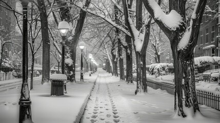 cold snowy sidewalk