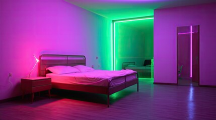 glowing room neon background
