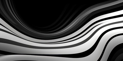 Black and white stipes abstract design background. Black and white stripes representing a complex curved surface. - obrazy, fototapety, plakaty