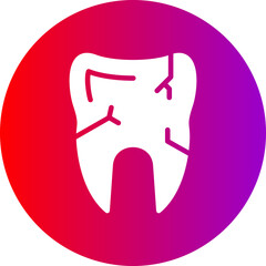 Dental Glyph Circle Gradient Icon