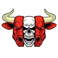 bull skull vector art illustration bull mask design