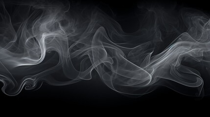 Obraz premium Fluffy Puffs of Smoke and Fog Against Black Background
