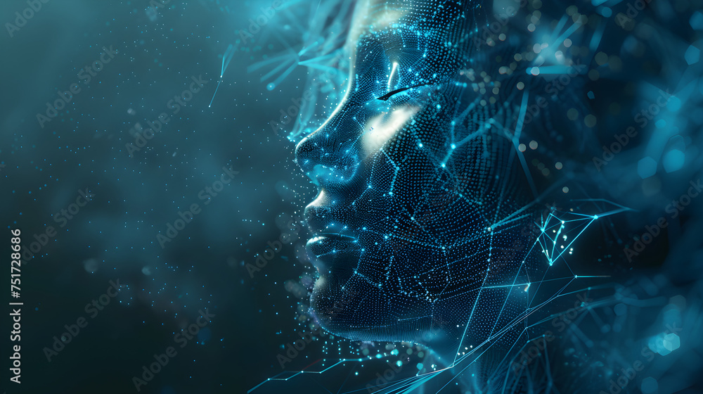 Poster digital human face in particle mesh network