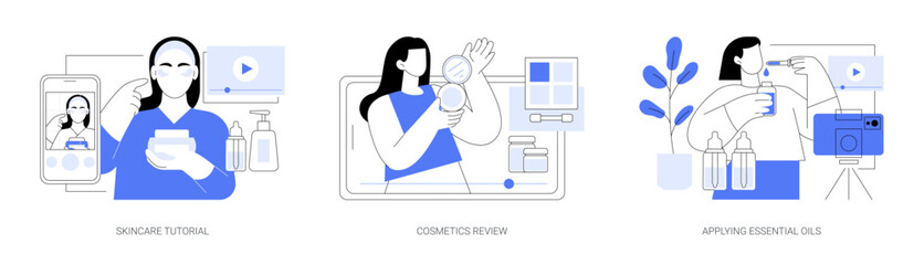 Beauty vlog isolated cartoon vector illustrations se