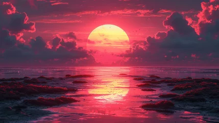 Deurstickers sunset over the sea © RS Buckner