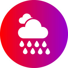 Rain Glyph Circle Gradient Icon
