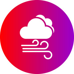 Wind Glyph Circle Gradient Icon