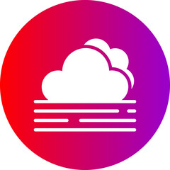 Cloudy Glyph Circle Gradient Icon