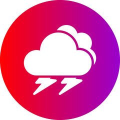 Storm Glyph Circle Gradient Icon