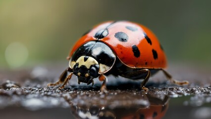 "Digital Insect Makeup: The Hidden Beauty of Ladybugs - Generative AI"