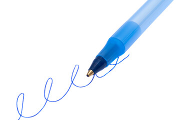 blue pen isolated