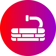 Water Hose Glyph Circle Gradient Icon