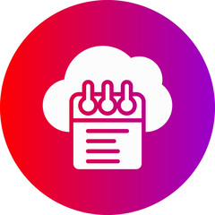 Cloud Glyph Circle Gradient Icon