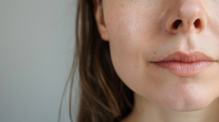 Close up of woman face that used UL therapy to do a face lift