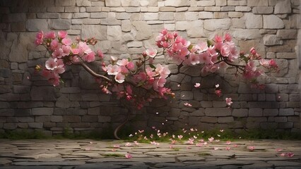 Blossoms Erupting from Ancient Crack