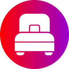 Single Bed Glyph Circle Gradient Icon