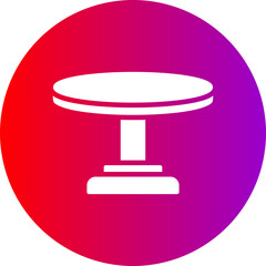 Round Table Glyph Circle Gradient Icon