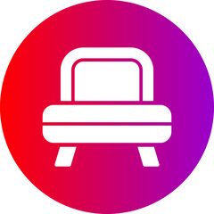 Armchair Glyph Circle Gradient Icon