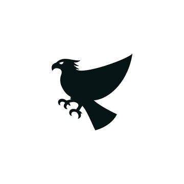 Bird Black and white Logo Vector