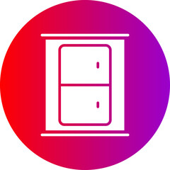 Bedside Table Glyph Circle Gradient Icon