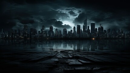 mysterious black city background