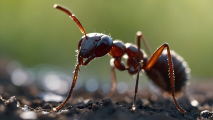 "Micro Marvel: Enchanting Macro Shot of an Ant's World" Generative AI