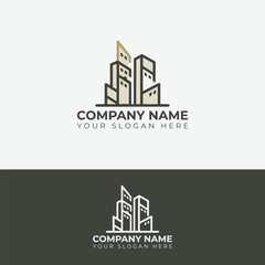 Obraz premium Logo icon with abstract Building logo shape in the creative way
