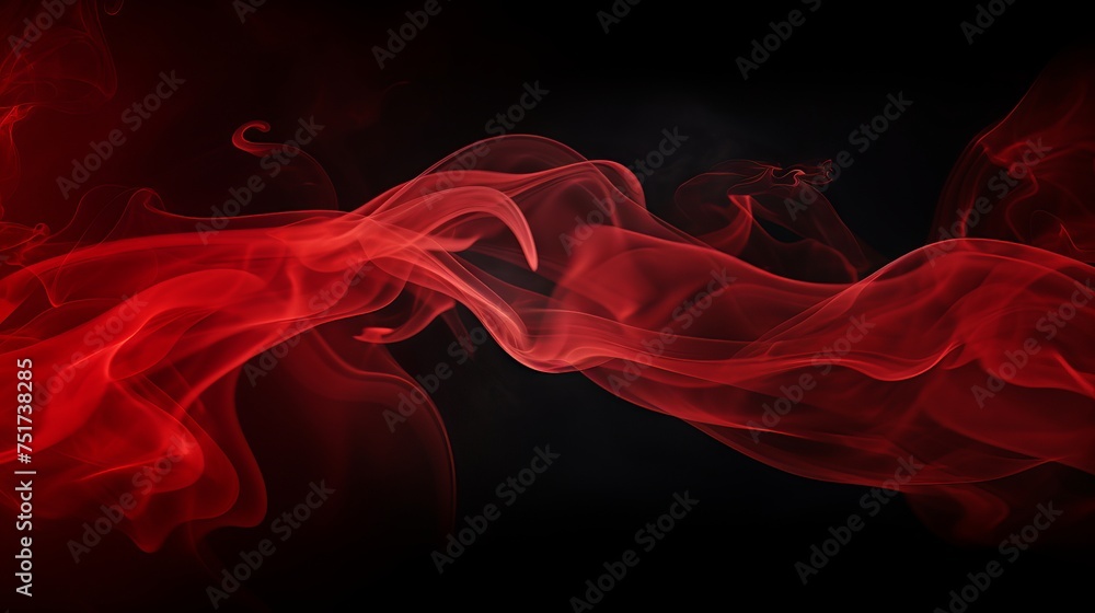 Wall mural Red Smoke against Black Studio Background