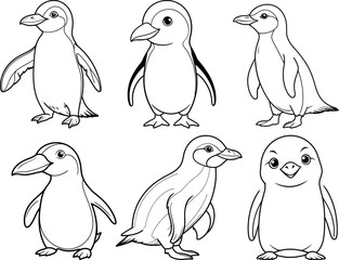 Naklejka premium Yellow Eyed Penguin coloring page and outline vector design