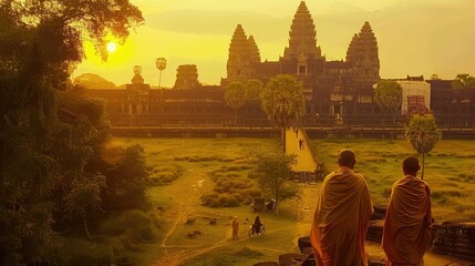 Naklejka premium history cambodia vacation
