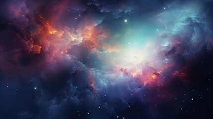 nebula space blurred lights - obrazy, fototapety, plakaty