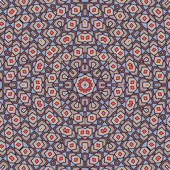 Vintage geometric seamless ornament graphic design. Tetro batik motif. Mix