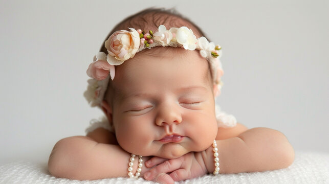 Close-up baby isolated on white background