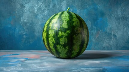 fruit watermelon blue background