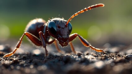 "Micro Marvel: Enchanting Macro Shot of an Ant's World" Generative AI